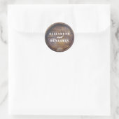 Sticker Rond Rustique vieux Mariage en bois de fond (Sac)