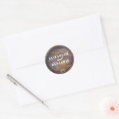 Sticker Rond Rustique vieux Mariage en bois de fond (Enveloppe)