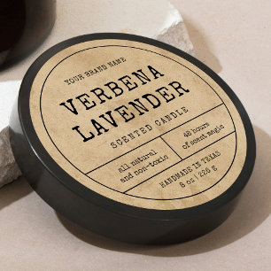 Sticker Rond Rustique Vintage Apothecary rond Candle Jar Étique