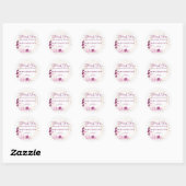 Sticker Rond Rustique violet rose floral 100e anniversaire Merc (Feuille)
