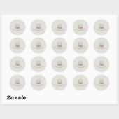 Sticker Rond Rustique Western Boho Horseshoe Mariage (Feuille)