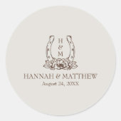 Sticker Rond Rustique Western Boho Horseshoe Mariage (Devant)