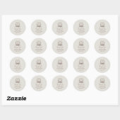 Sticker Rond Rustique Western Boho Horseshoe Mariage Merci (Feuille)