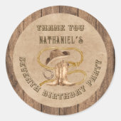 Sticker Rond Rustique western cowboy vous êtes recherché (Devant)