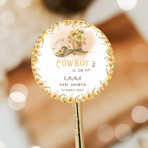 Sticker Rond Rustique Wild West Boy Douche