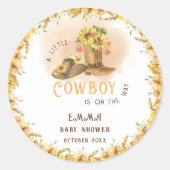 Sticker Rond Rustique Wild West Boy Douche (Devant)