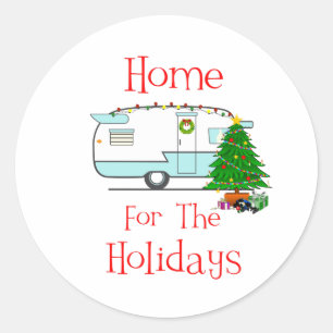 Sticker Rond RV Accueil Pour Les Vacances
