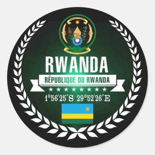 Sticker Rond Rwanda (Devant)