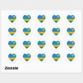 Sticker Rond Rwanda - Coeur du drapeau (Feuille)