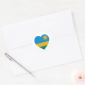 Sticker Rond Rwanda - Coeur du drapeau (Enveloppe)