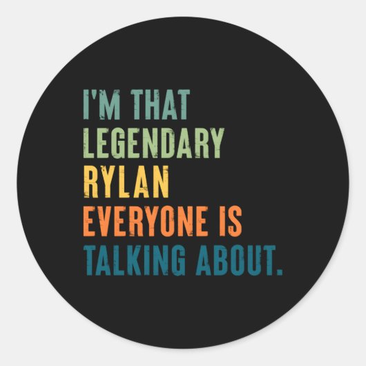 Sticker Rond Rylan légendaire Nom personnalisé (Devant)