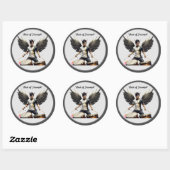 Sticker Rond "Rythme ailé triomphant" (Feuille)