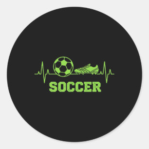 Sticker Rond Rythme Cardiaque De Football Ll Et Crampon Graphiq