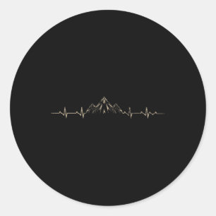 Sticker Rond Rythme cardiaque des montagnes Randonnée Faune Ext