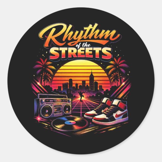 Sticker Rond Rythme des rues (Devant)
