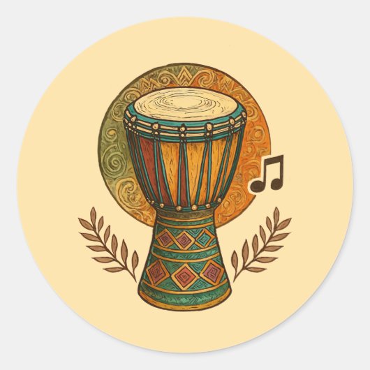 Sticker Rond Rythme tribal vibrant (Devant)