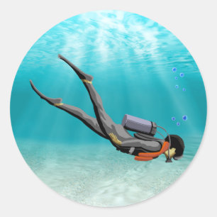Sticker Rond S.C.U.B.A. Diver