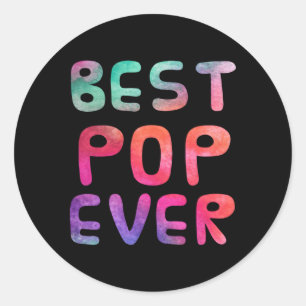 Sticker Rond S Cravate Type Best Pop Ever Grandpa Fête des père