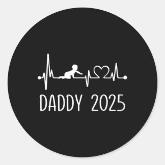 Sticker Rond S Daddy Est 2025 Fréquence Pulse New Daddy To Be