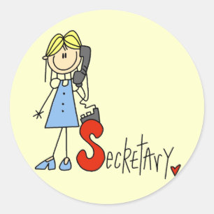 Sticker Rond S est pour secrétaire