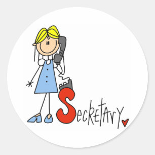 Sticker Rond S est pour secrétaire