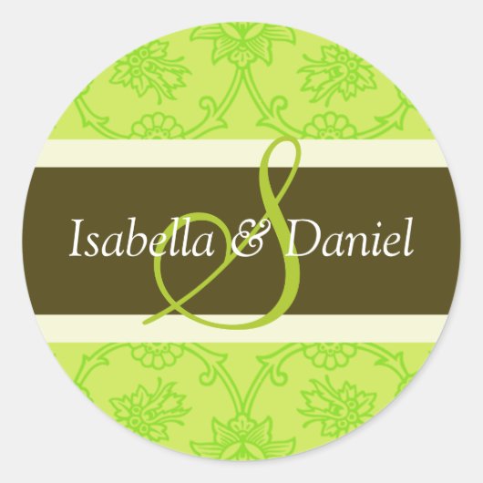 Sticker Rond S Monogrammes Pour Les Sceaux Faire-part de mariag (Devant)