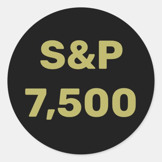Sticker Rond S&P 7,500 Level Stock Market Index Celebration (Devant)