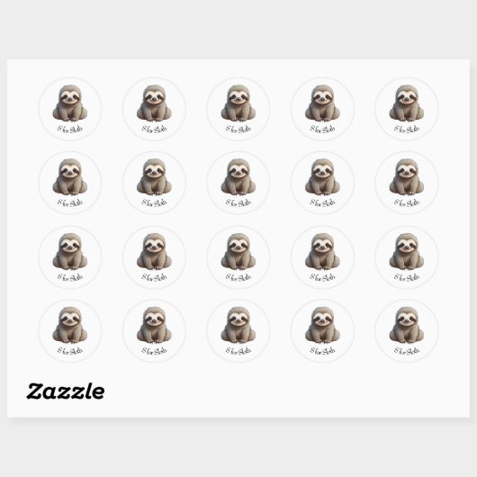 Sticker Rond S pour Sloth (Feuille)