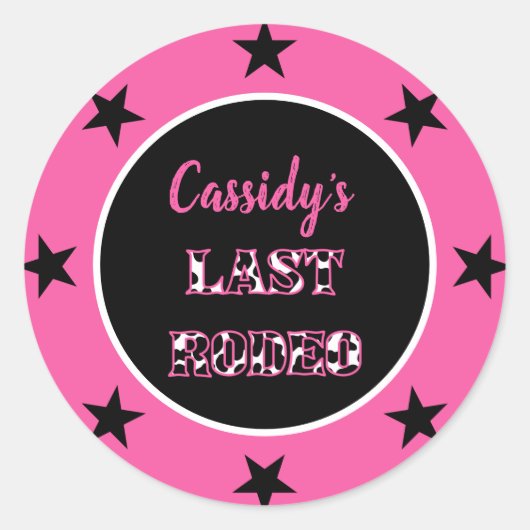 Sticker Rond Sa dernière soirée disco cowgirl enterrement de vi (Devant)