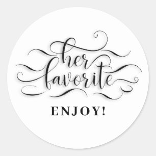 Sticker Rond Sa Faveur De Mariage Favorite