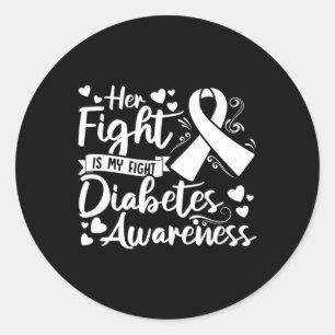 Sticker Rond Sa Lutte Est Ma Lutte Contre Le Diabète Type 1 Di