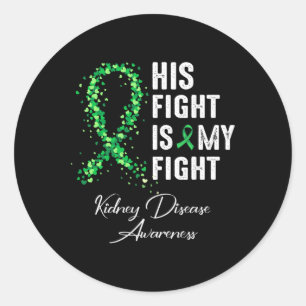Sticker Rond Sa Lutte Est Ma Lutte Contre Le Ruban Vert Maladie
