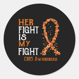 Sticker Rond Sa Lutte Est Ma Sensibilisation Aux Cris De Combat