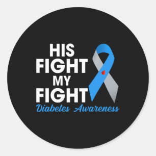 Sticker Rond Sa Lutte Est Mon Type De Combat 1 TD1 Diabetes Awa