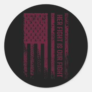 Sticker Rond Sa Lutte Est Notre Lutte Contre L'Anévrisme Cervea