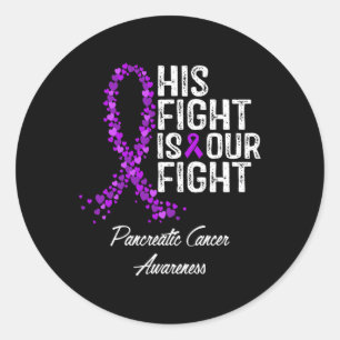 Sticker Rond Sa Lutte Est Notre Lutte Contre Le Cancer Pancréat