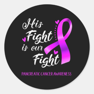 Sticker Rond Sa Lutte Est Notre Lutte Contre Le Cancer Pancréat