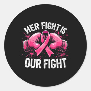 Sticker Rond Sa Lutte Est Notre Lutte Gants De Boxe Gants Cance