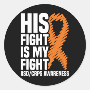 Sticker Rond Sa Lutte Ma Lutte Orange Ribbon Rsdcrps Sensibilis