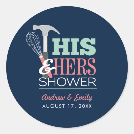 Sticker Rond Sa & Son Marteau Fouet Serviette Utile Couple douc (Devant)