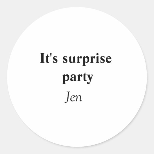 Sticker Rond Sa surprise ajoute votre nom image texte modifiabl (Devant)
