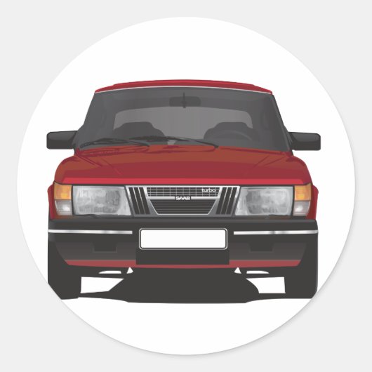 Sticker Rond Saab 900 turbo (rouge) (Devant)