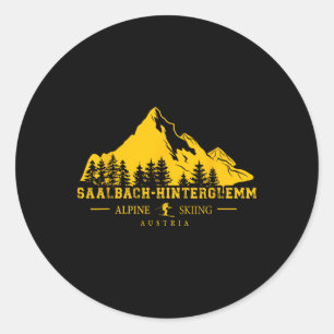 Sticker Rond Saalch Hinterglemm Autriche Station de ski Ski alp