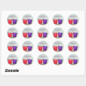 Sticker Rond Sable dans le sable personnalisé (Feuille)