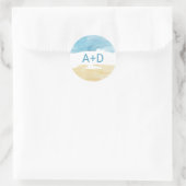 Sticker Rond Sable d'aquarelle et Mariage de mer (Sac)