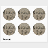 Sticker Rond Sable De Mariage De Plage (Feuille)