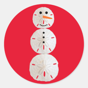 Sticker Rond Sable Dollar Snowman