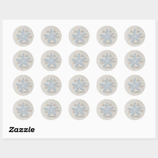 Sticker Rond Sable Dollar Starfish Gem (Feuille)