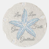 Sticker Rond Sable Dollar Starfish Gem (Devant)