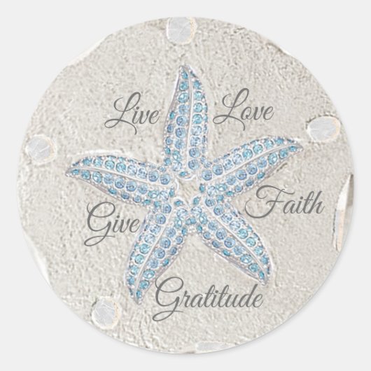Sticker Rond Sable Dollar Starfish Gem (Devant)